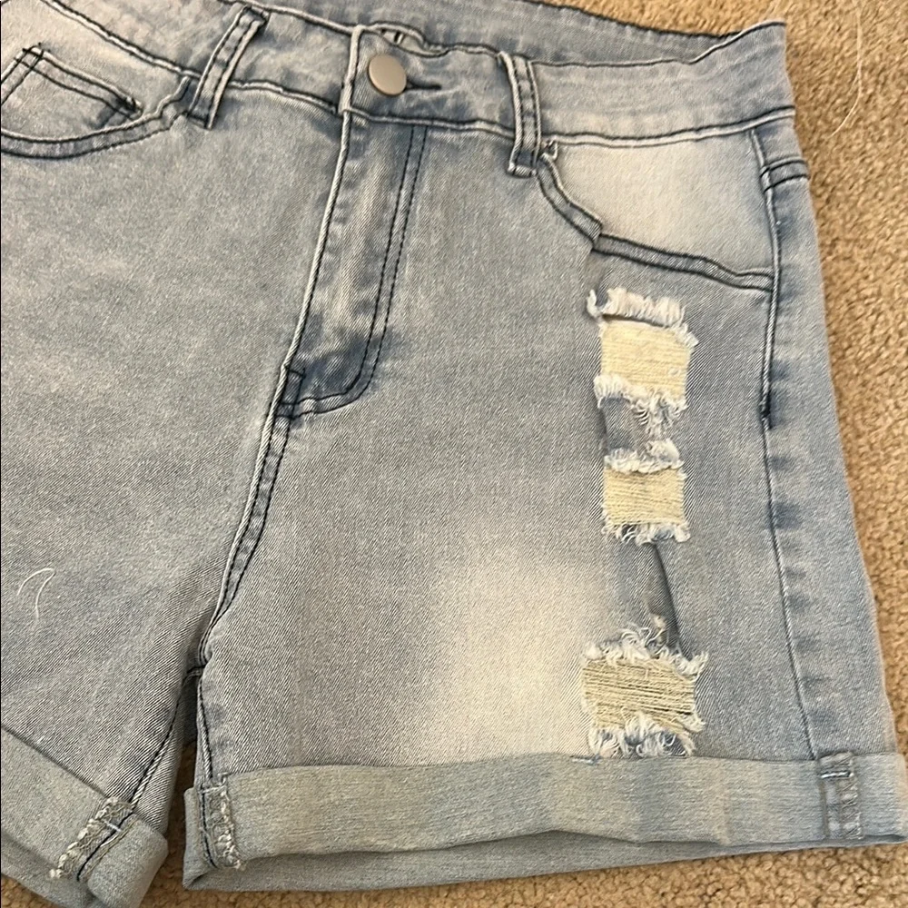 Denim Distressed Women Shorts